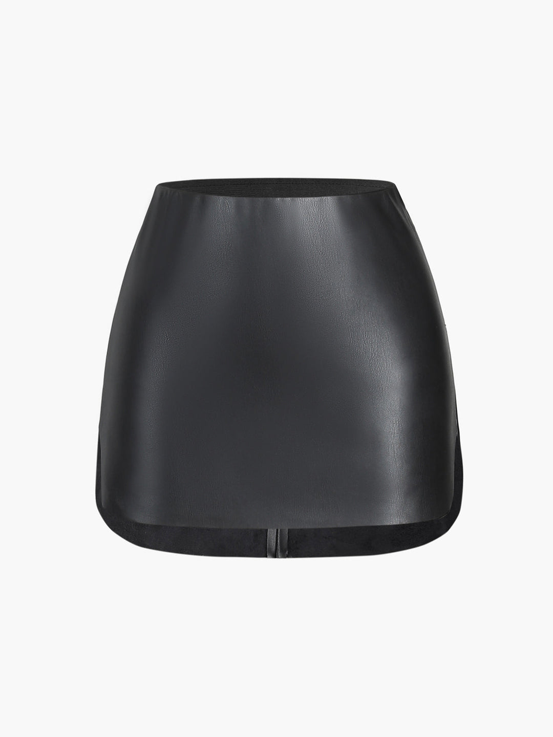 Mini-jupe zippée en faux cuir