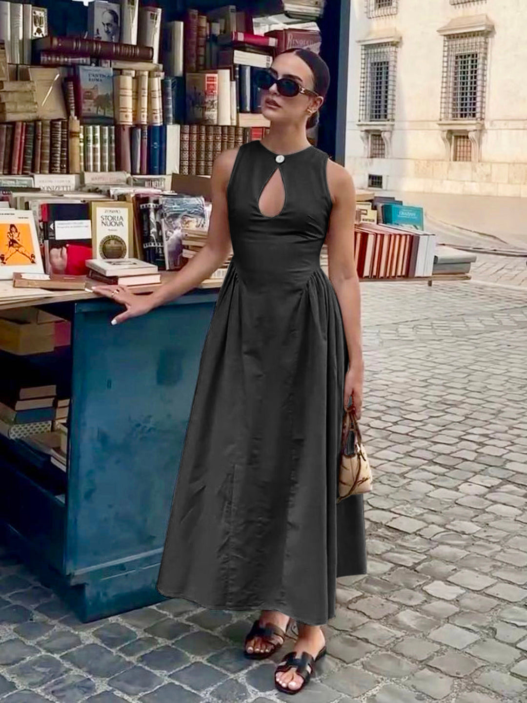Robe Longue Plissée en Coton et Lin