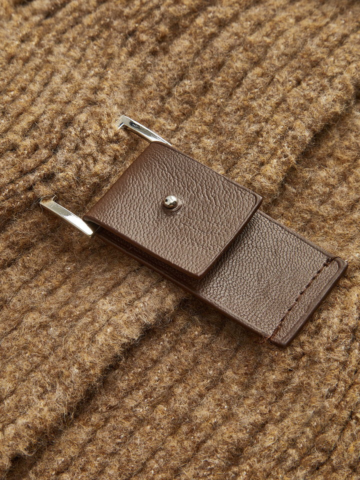 Cardigan à revers à boucle souple