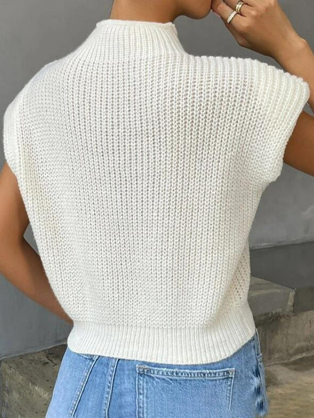 Gilet sans manches à manches courtes unies