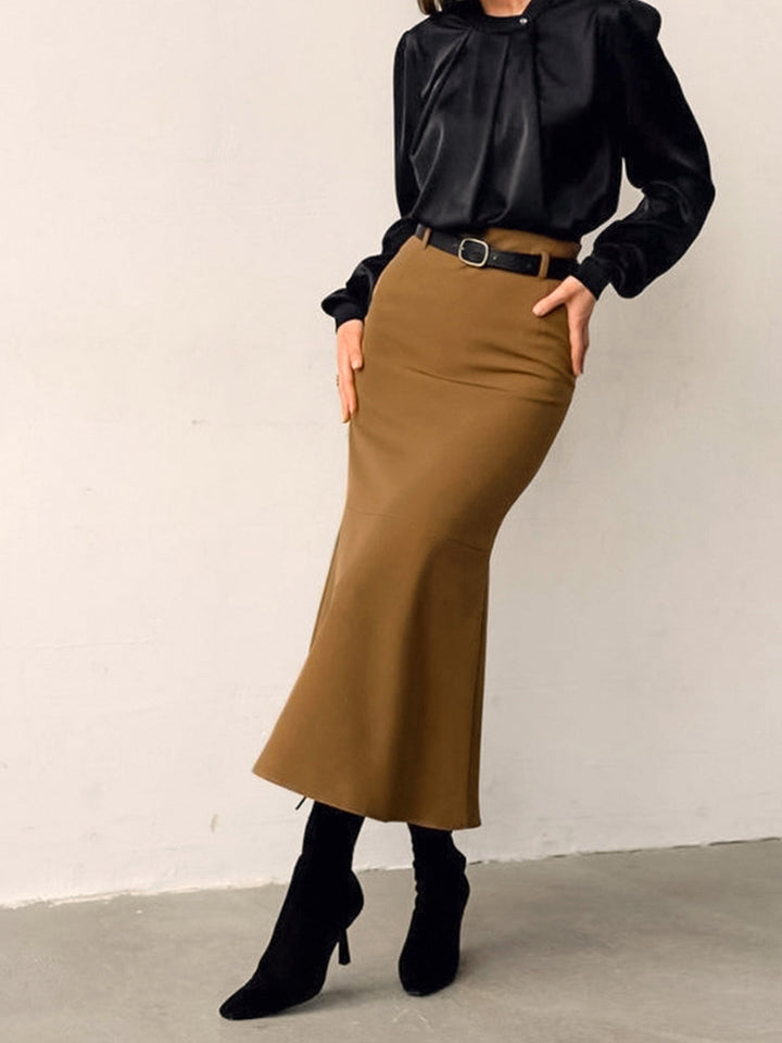 Jupe Unie Minimaliste Sans Ceinture