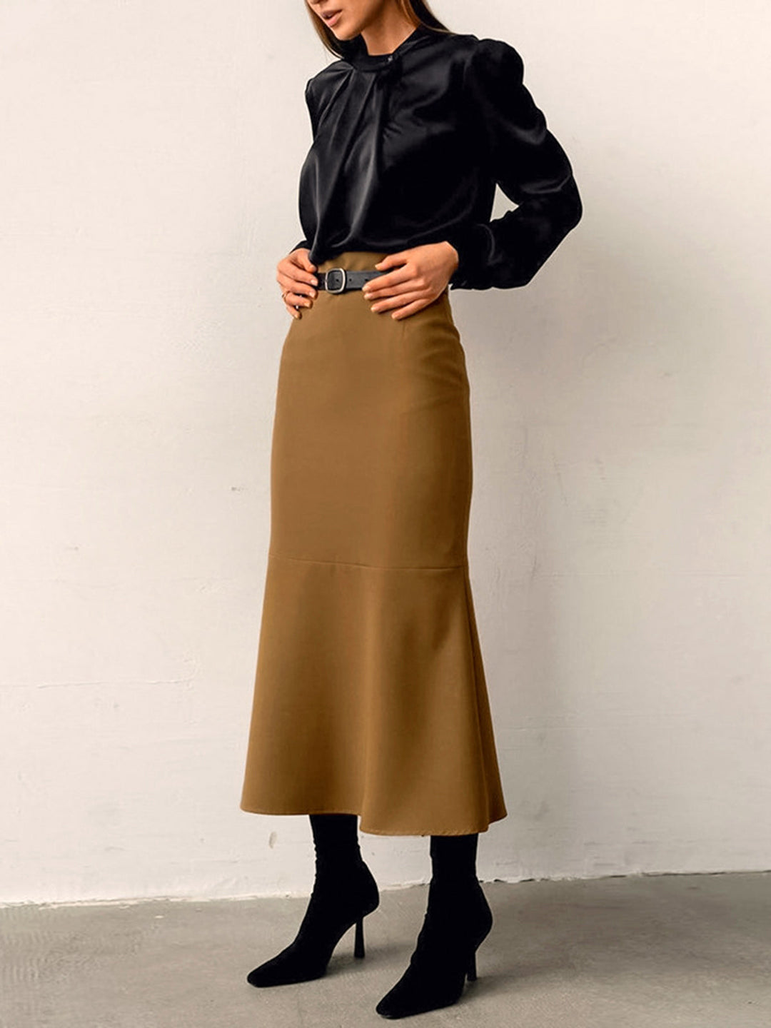 Jupe Unie Minimaliste Sans Ceinture