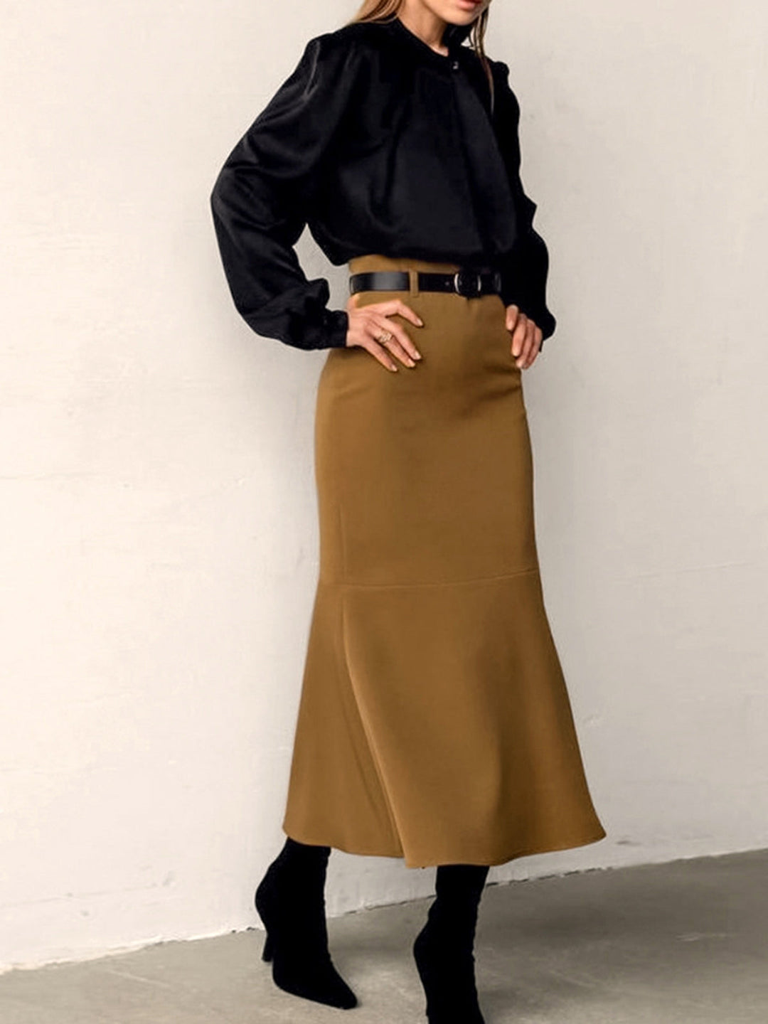Jupe Unie Minimaliste Sans Ceinture