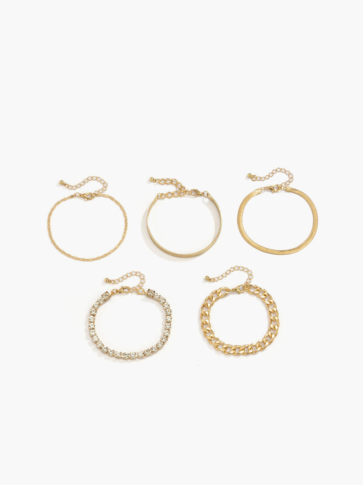 Bracelet Chaîne Serpent Strass 5pcs