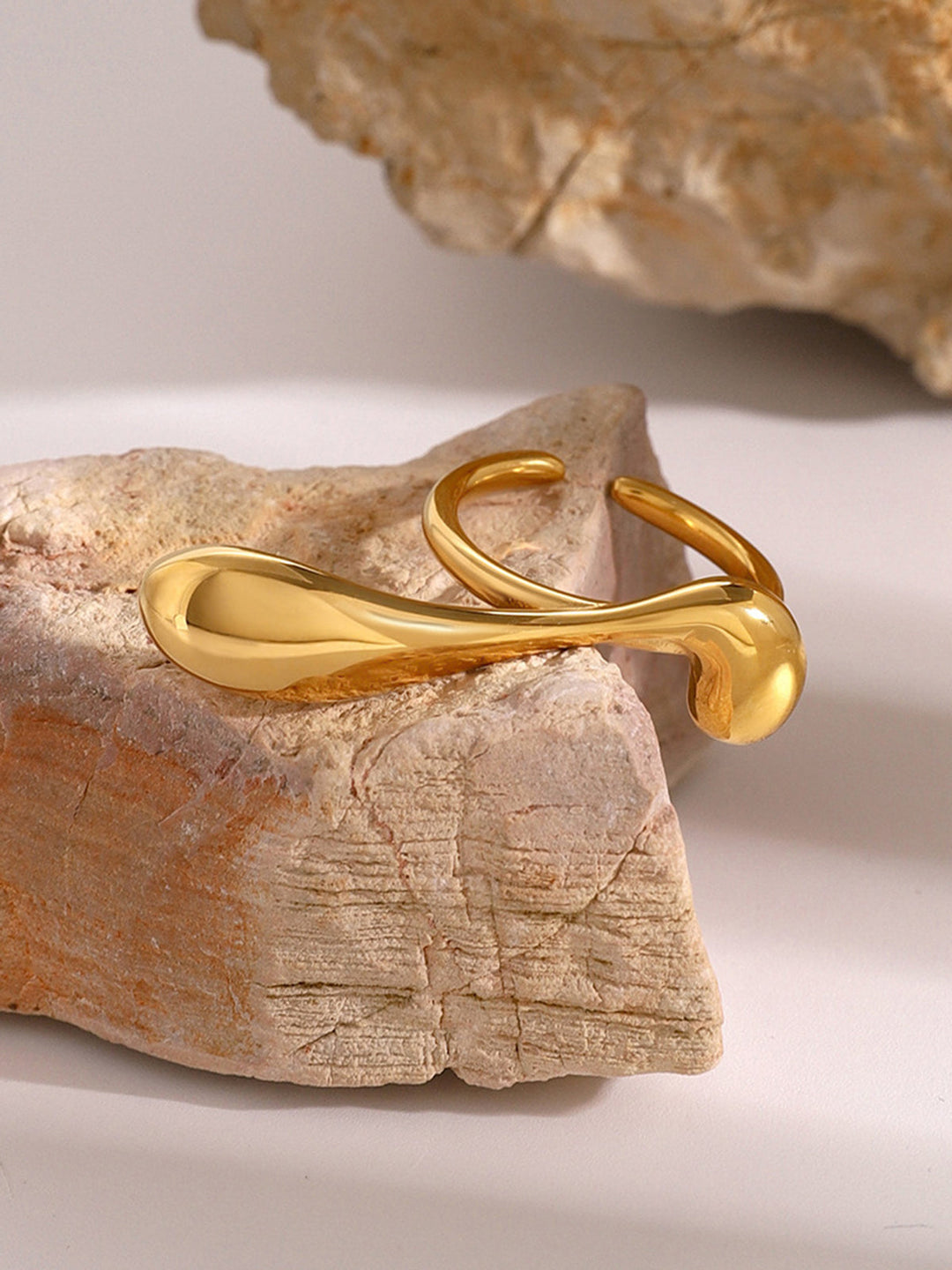 Bague Ouverte Goutte d'Eau Irrégulière