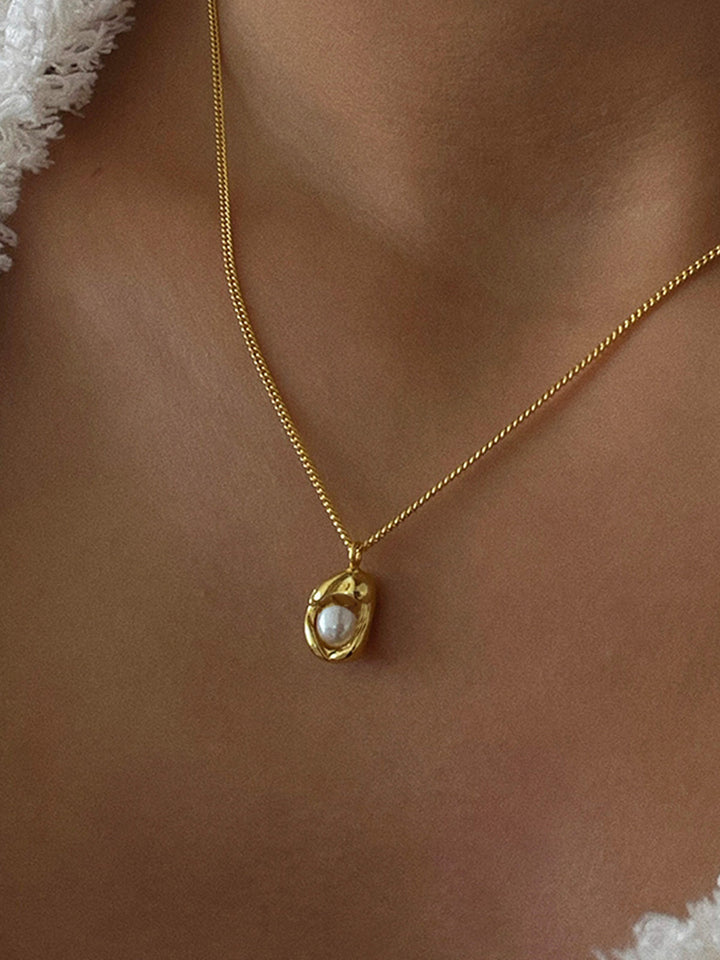 Collier Pendentif Perle Baroque Minimaliste