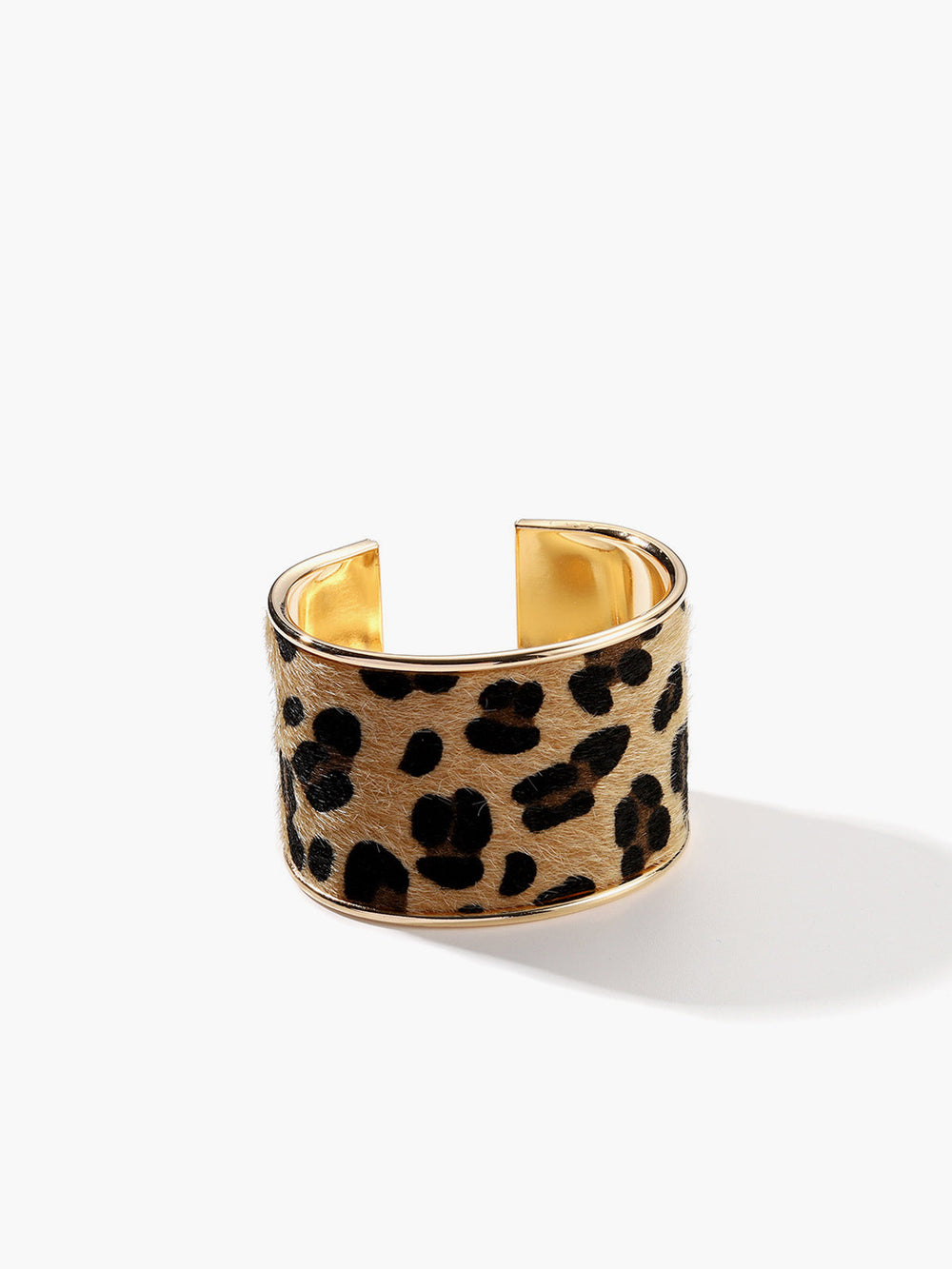 Bracelet à Manchette Ouverte Imprimé Léopard