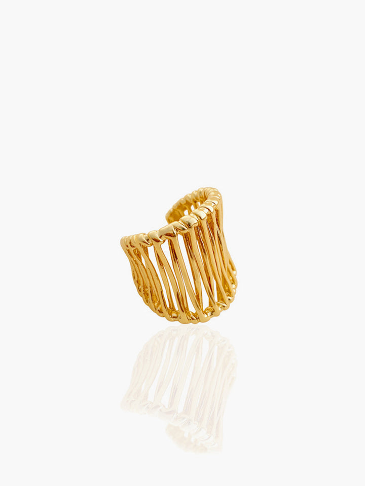 Bague Ouverte Dorée Forme C