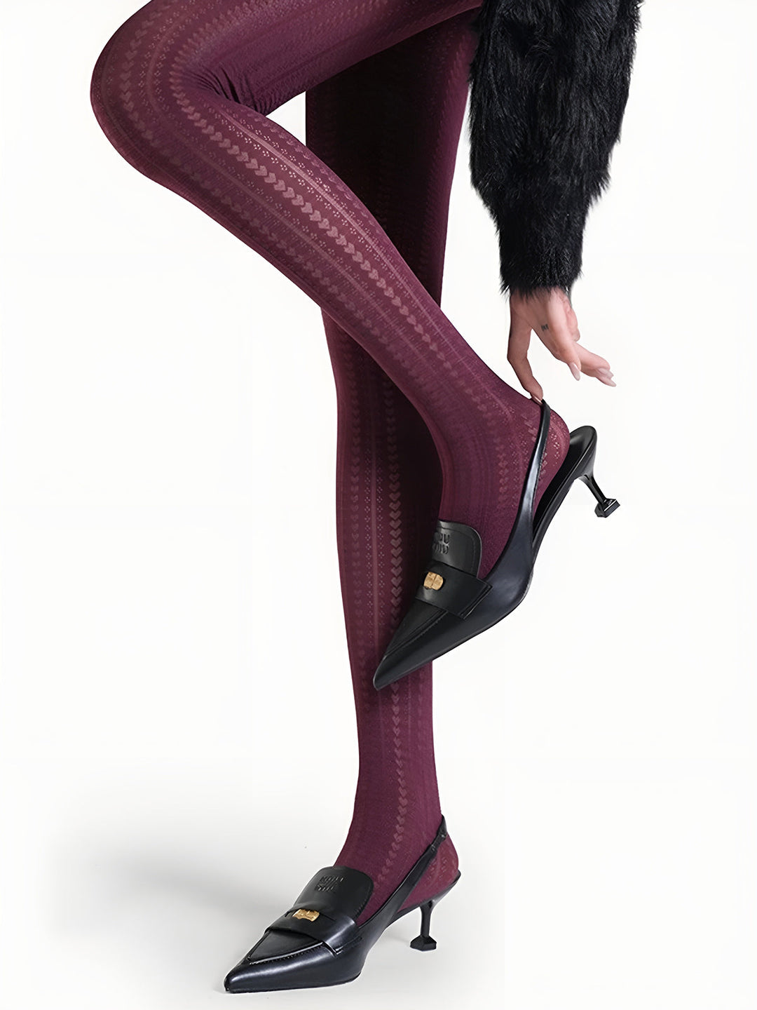 Collants Cœur en Velours Confort Total