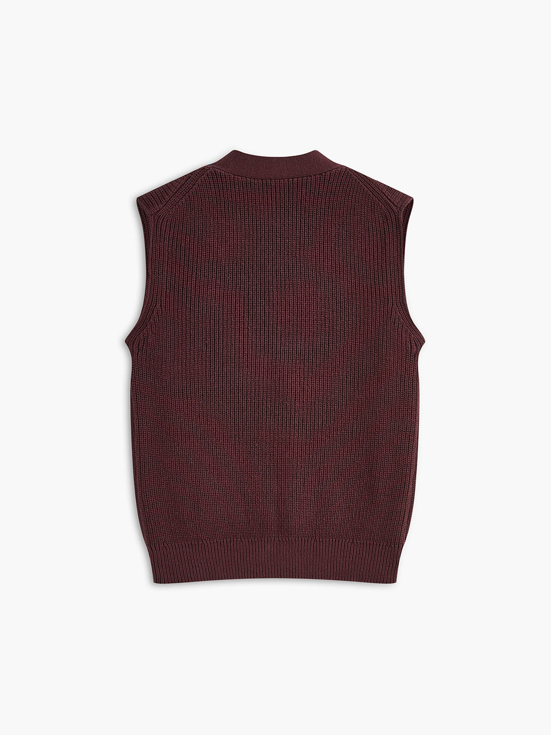 Gilet en maille côtelée mélangé coton