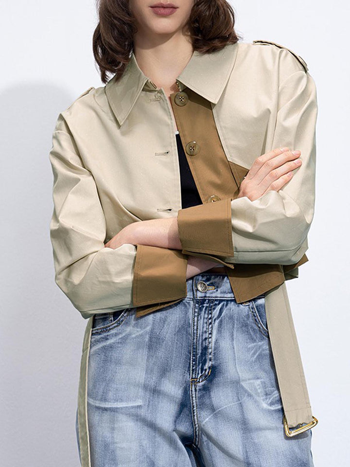 Trench Coat Ceinture à Double Boucle