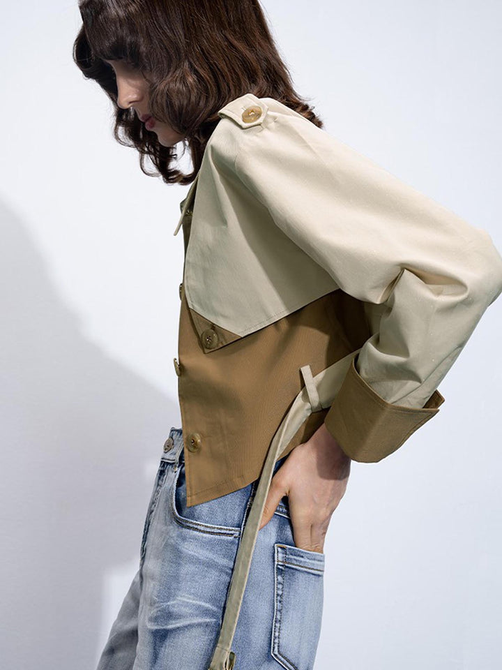 Trench Coat Ceinture à Double Boucle