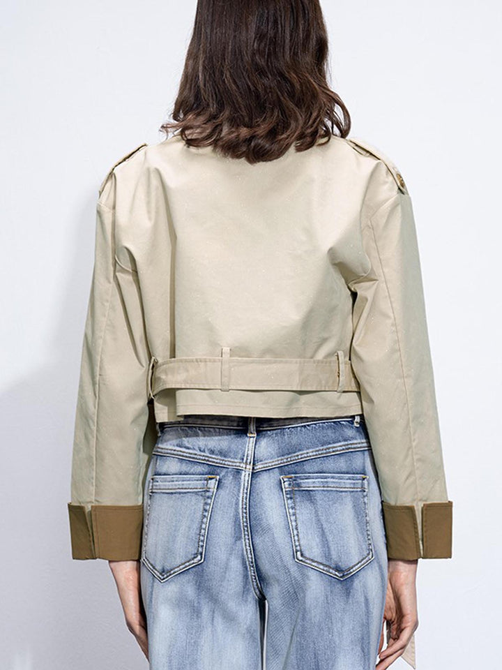 Trench Coat Ceinture à Double Boucle