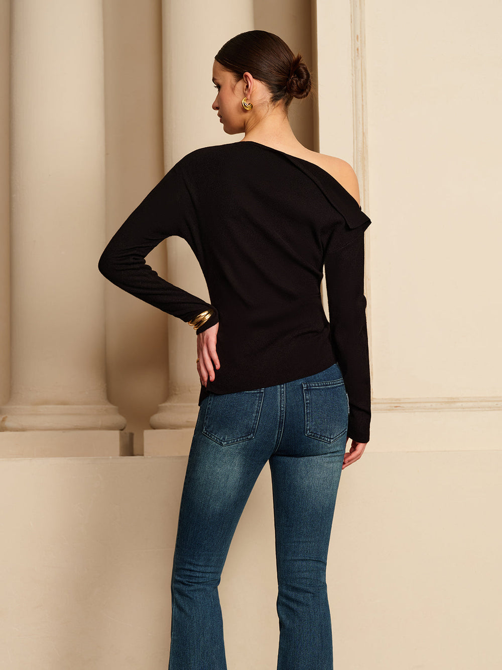 T-Shirt Stretch Plissé Asymétrique