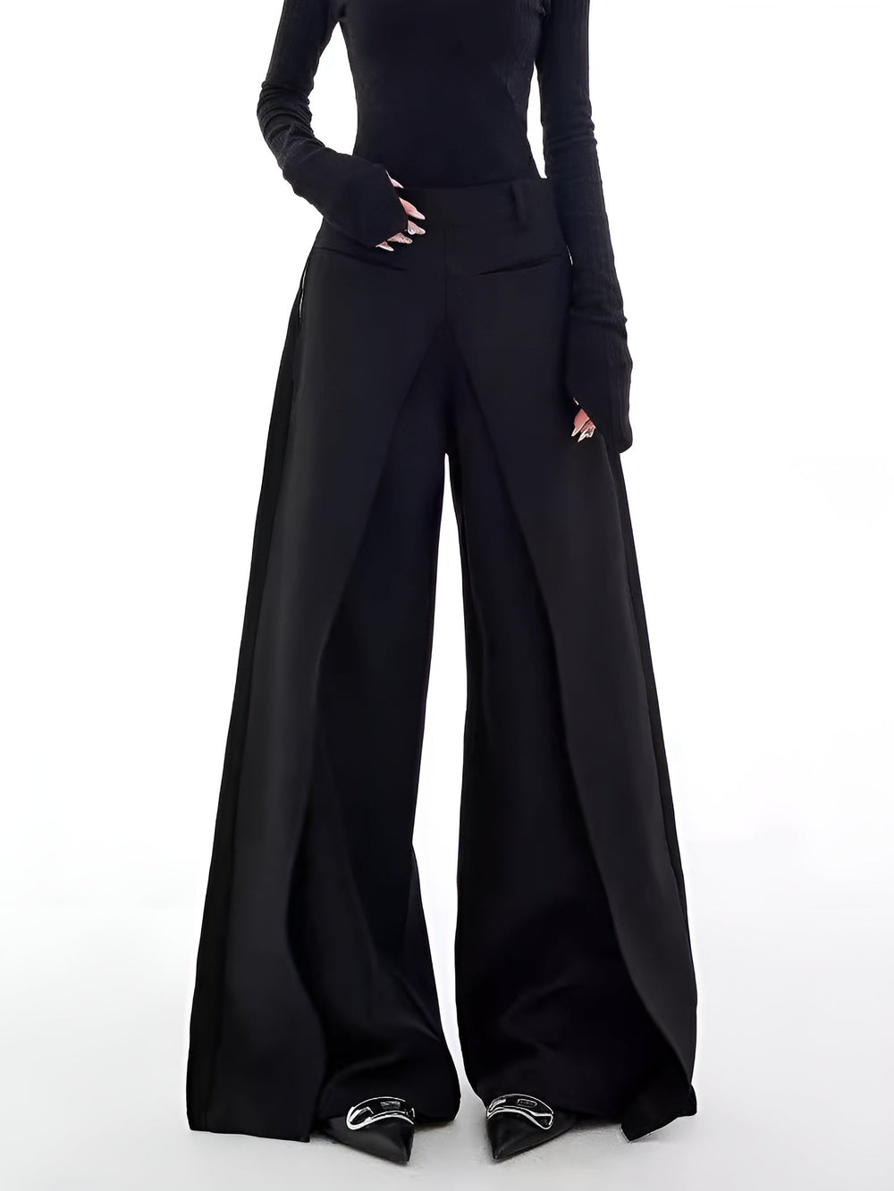 Pantalons fins décontractés à jambes larges