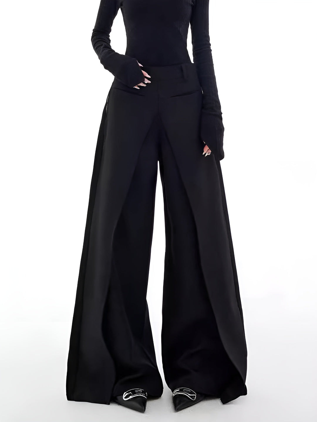 Pantalons fins décontractés à jambes larges