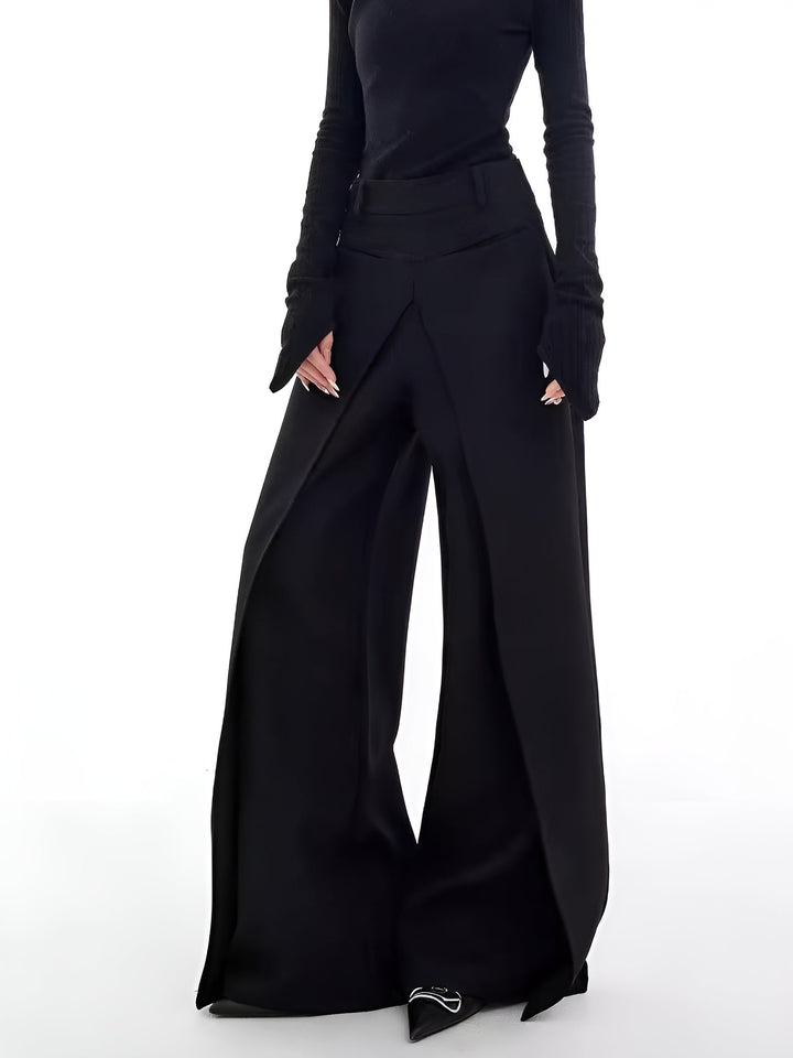 Pantalons fins décontractés à jambes larges