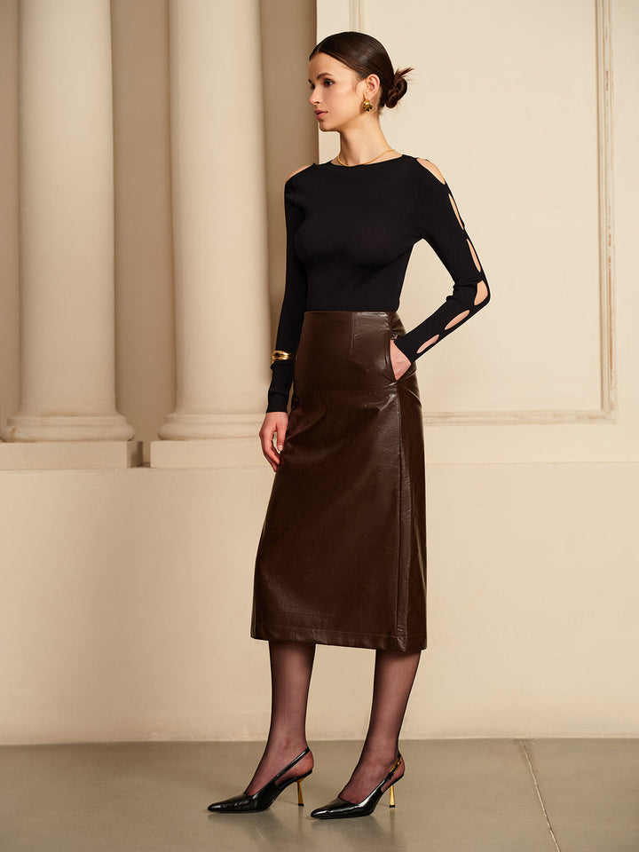Pull en maille à manches découpées
