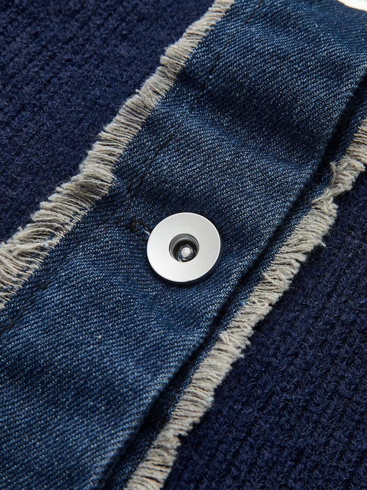 Haut en tricot à revers extensible avec boutonnage devant