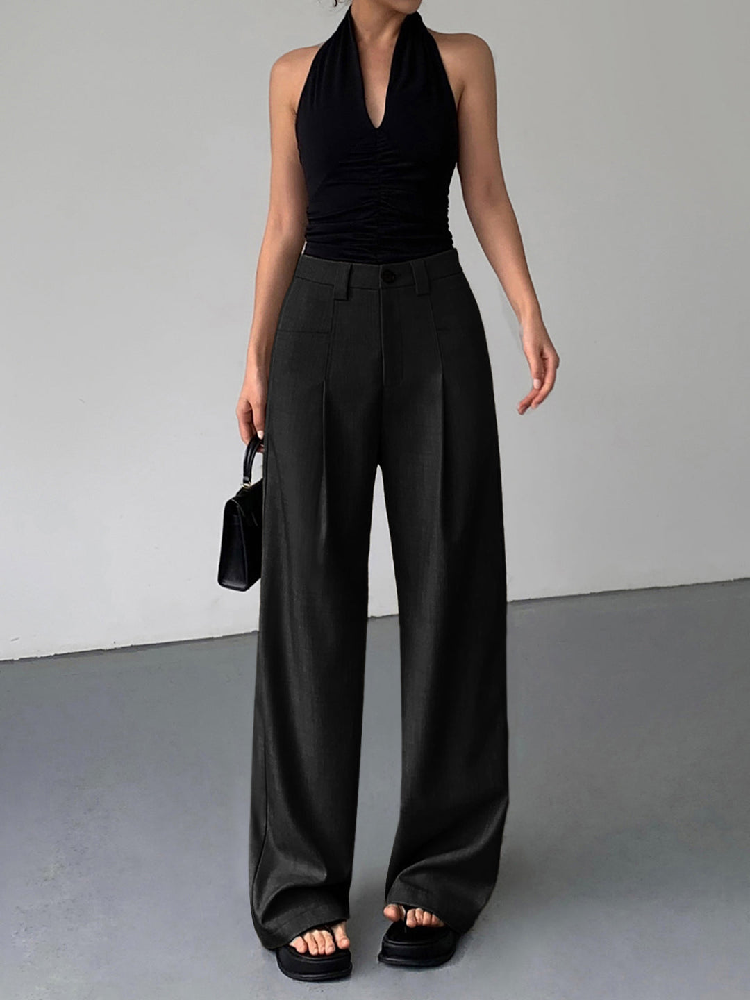 Pantalon Robe à Jambes Larges Divine Plissée
