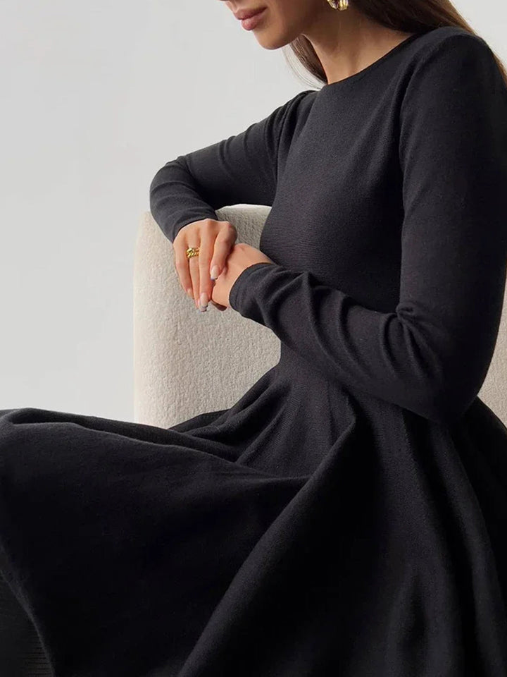 Robe Courte Pull Plissé Uni