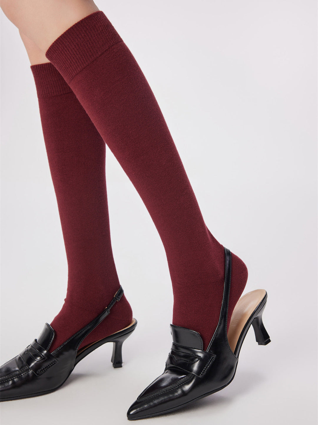 Chaussettes côtelées Soft-Touch en cuir de veau