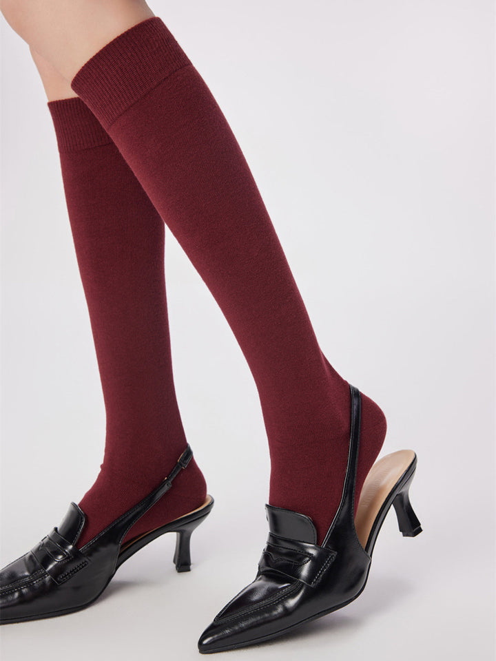Chaussettes côtelées Soft-Touch en cuir de veau