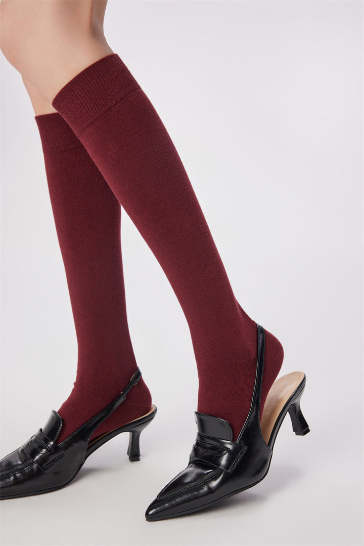 Chaussettes côtelées Soft-Touch en cuir de veau
