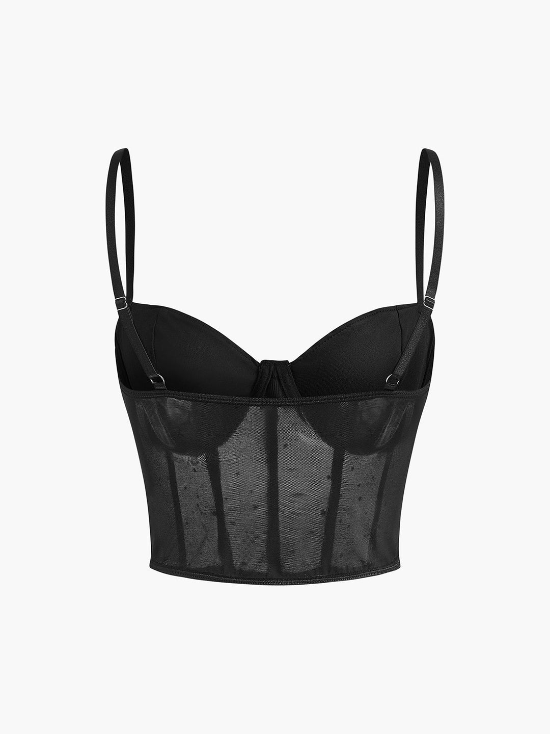Corset Semi-Transparent à Pois en Maille
