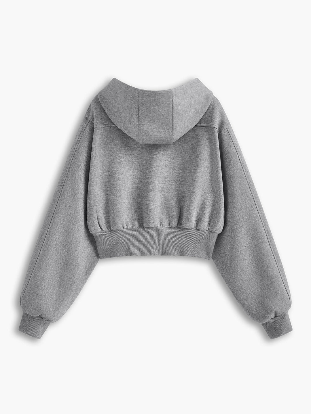 Sweat à capuche court zippé à manches longues