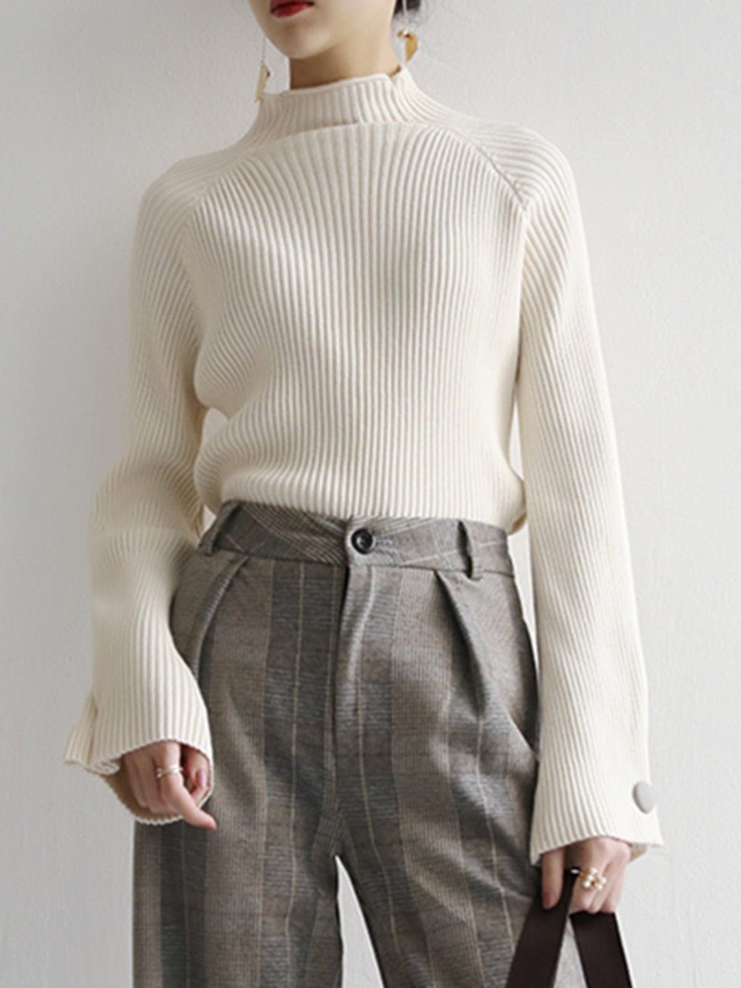 Sweater Uni Côtes Minimaliste