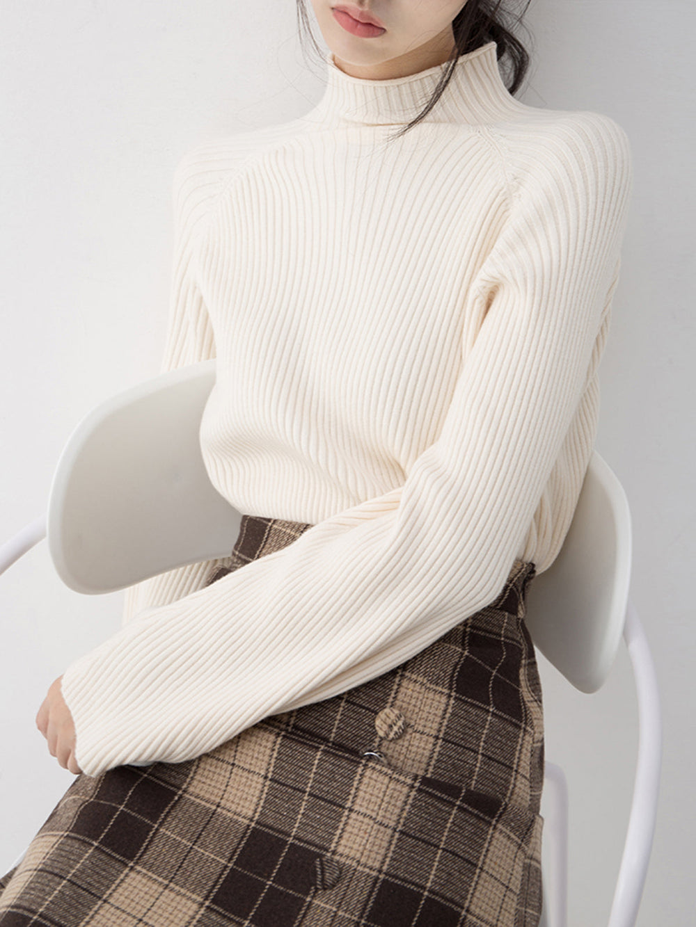 Sweater Uni Côtes Minimaliste