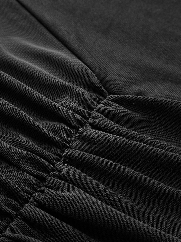 Robe Longue Plissée en Maille avec Châle