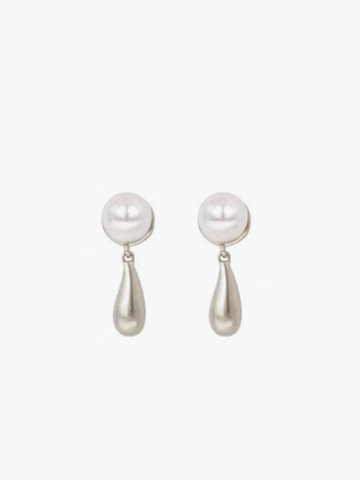 Boucles d'oreilles à breloques en forme de goutte d'eau en perle