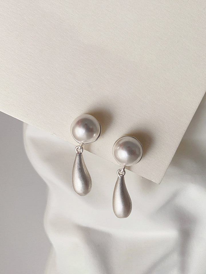 Boucles d'oreilles à breloques en forme de goutte d'eau en perle