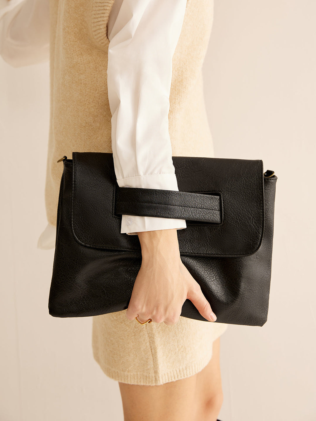 Grand Sac Pochette Souple à Rabat