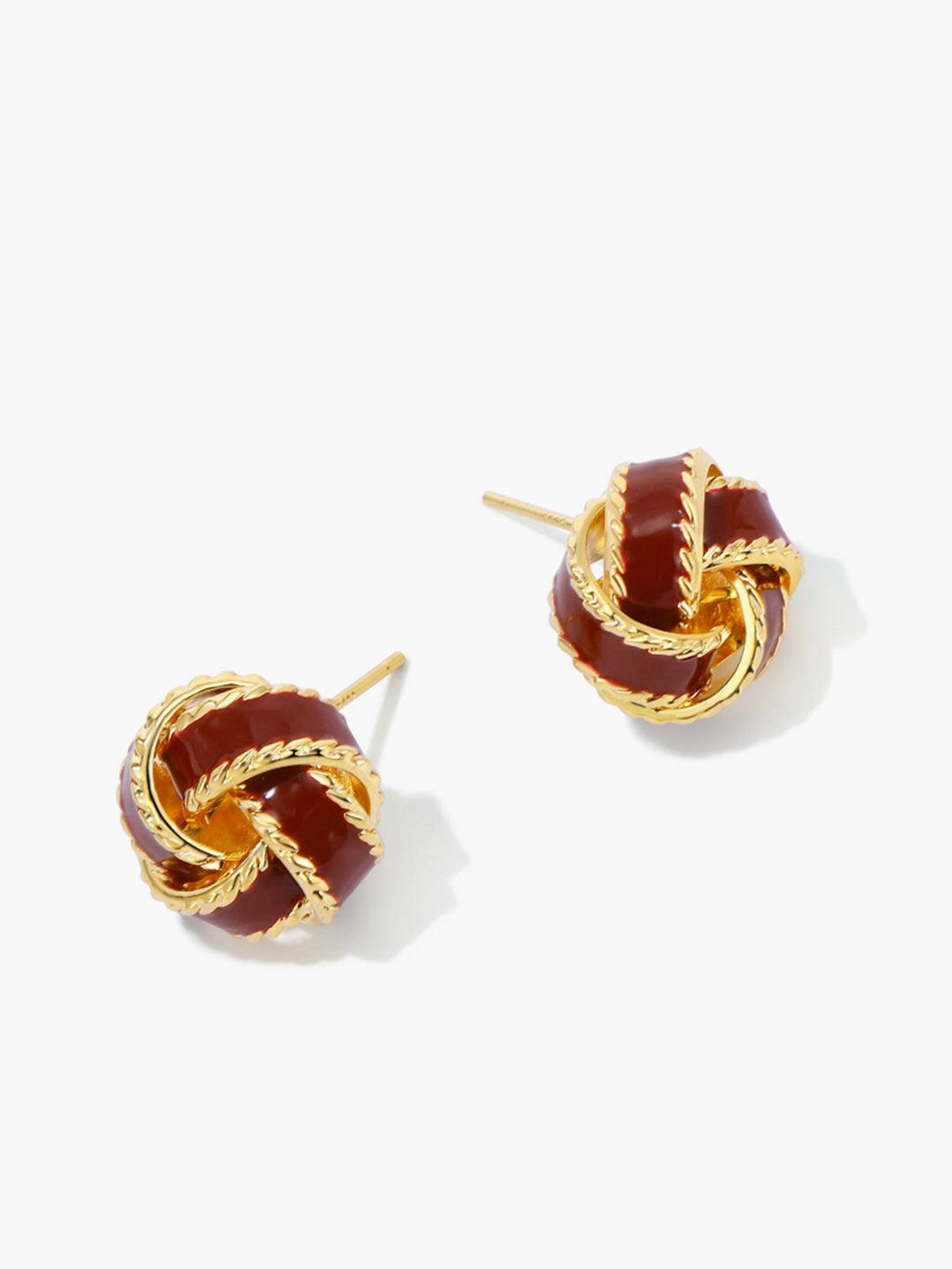 Boucles d'oreilles créoles torsadées émaillées vintage