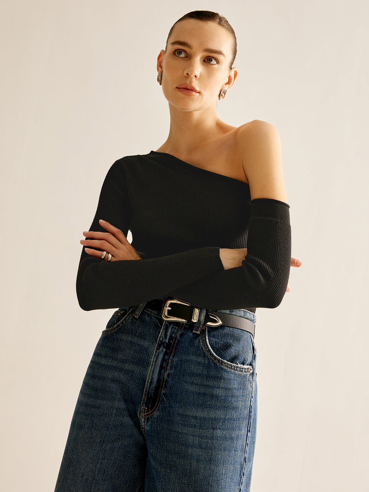 Haut en tricot à une épaule