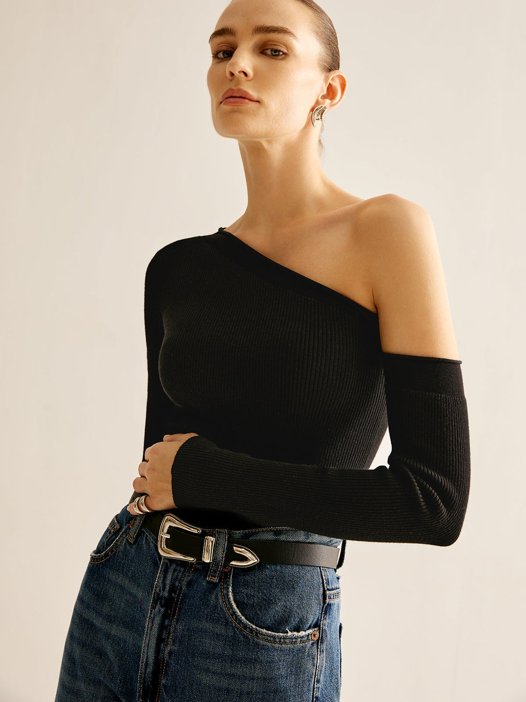Haut en tricot à une épaule