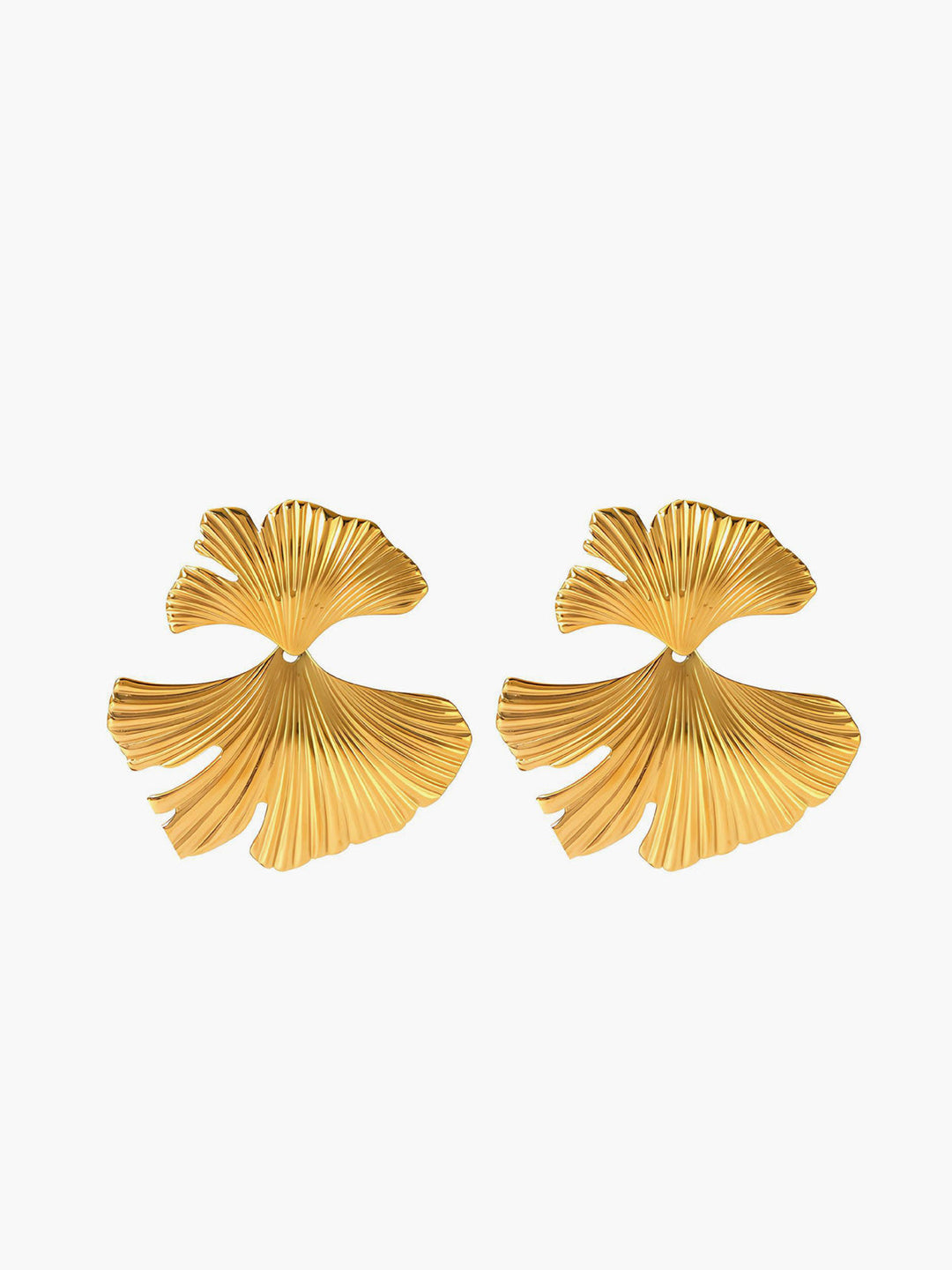 Boucles d'oreilles Ginkgo Leaf Ripple