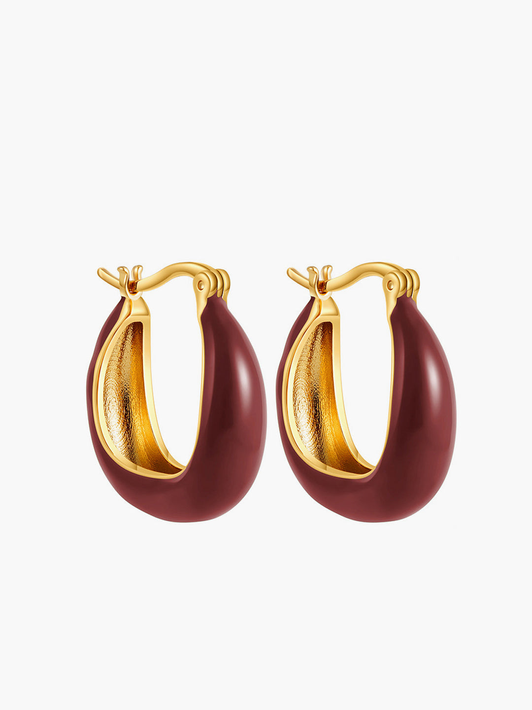 Boucles d'oreilles anneau U bicolore