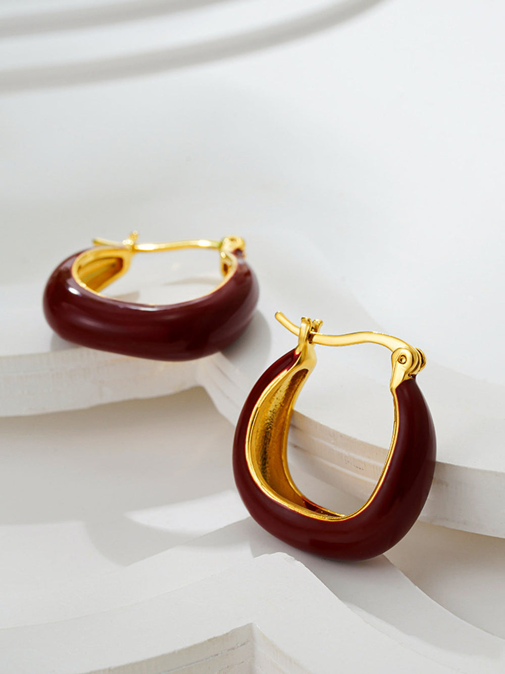 Boucles d'oreilles anneau U bicolore