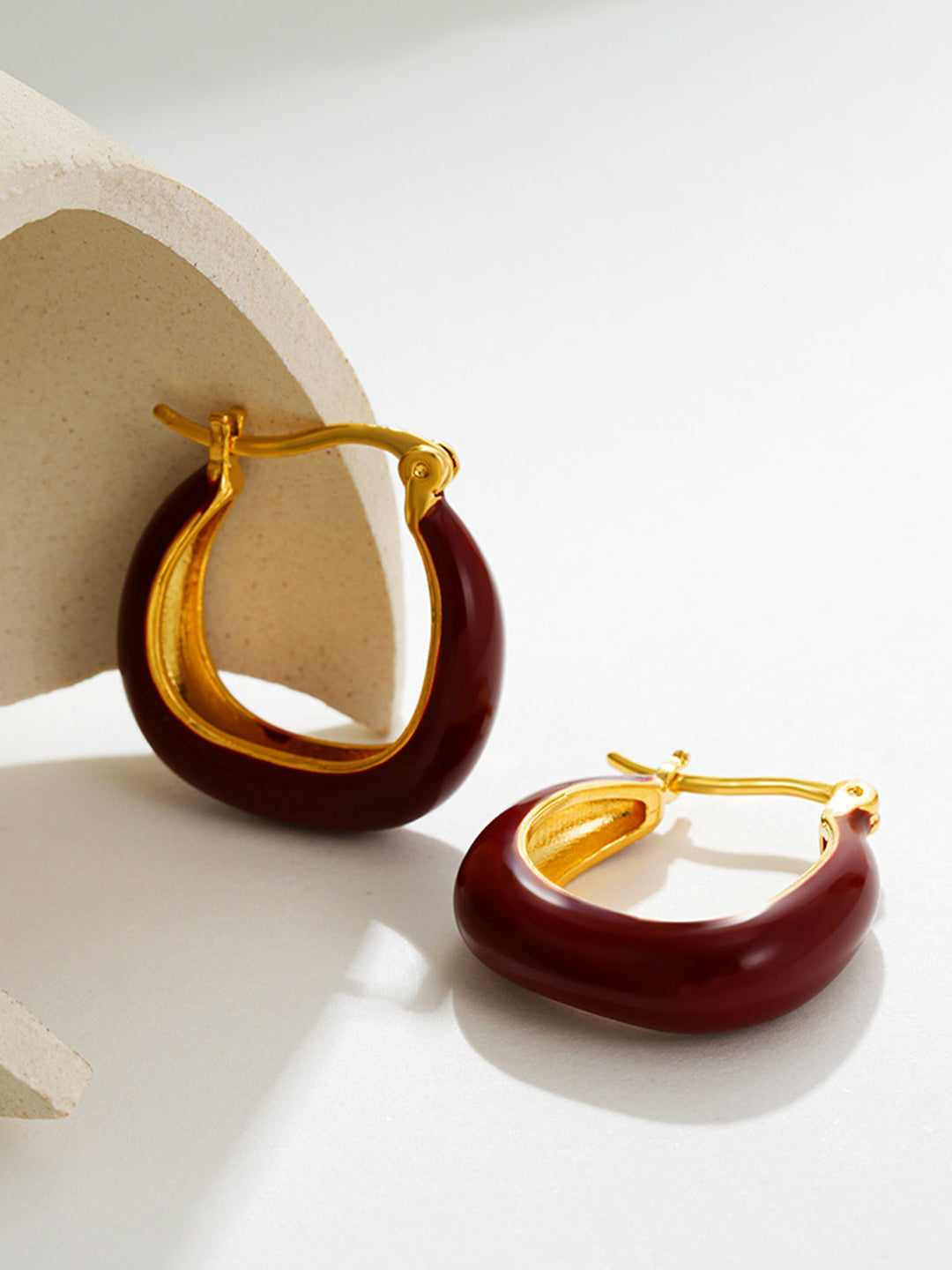 Boucles d'oreilles anneau U bicolore