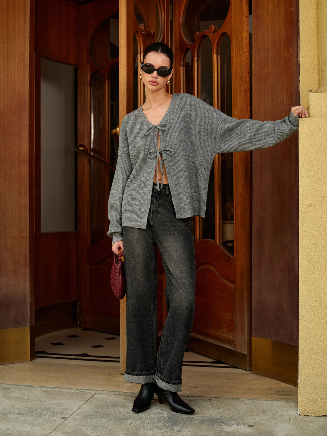 Pantalons Droits en Denim