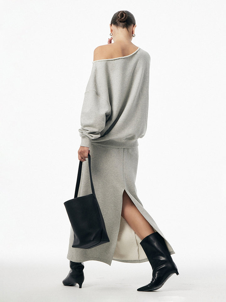 Ensemble jupe à poches asymétriques