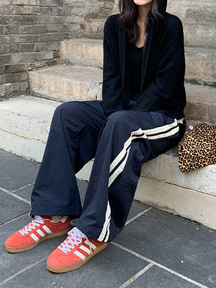 Pantalons à cordon avec bordure latérale contrastante