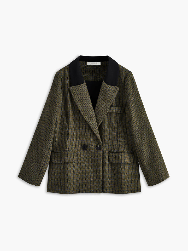 Blazer oversize à carreaux en tweed