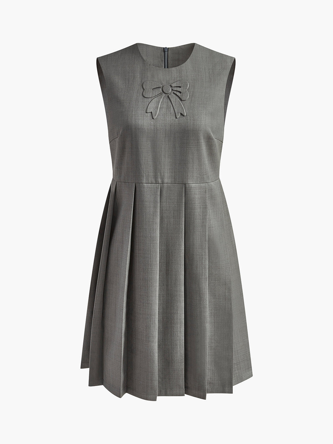 Robe débardeur plissée à col rond