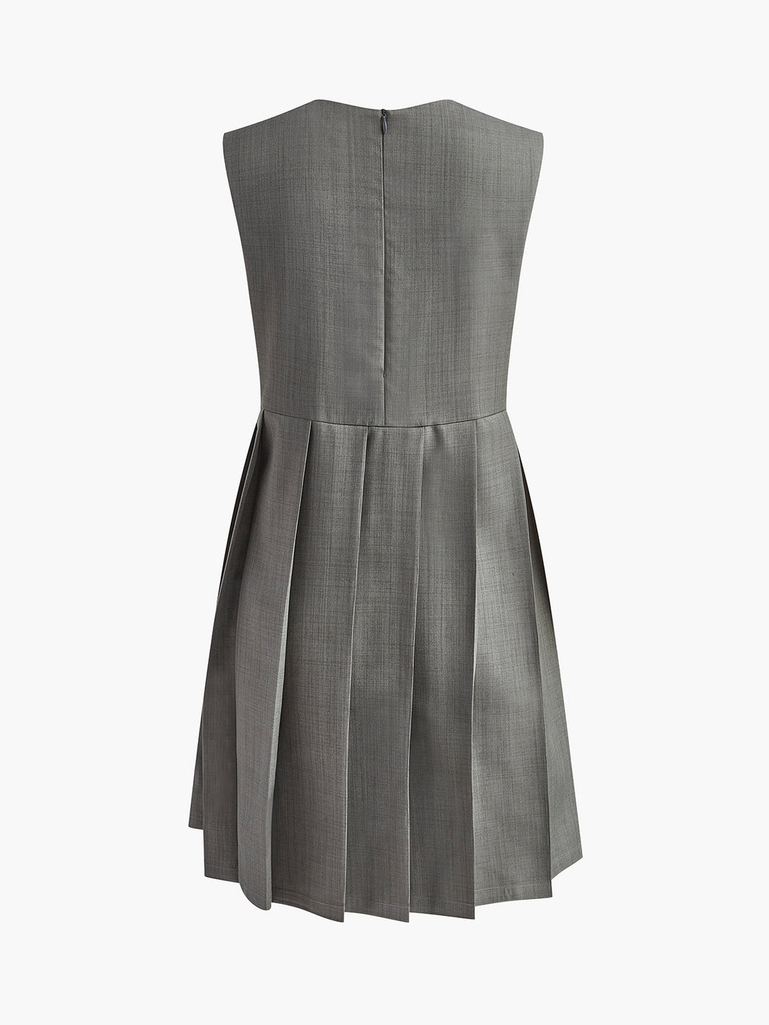 Robe débardeur plissée à col rond