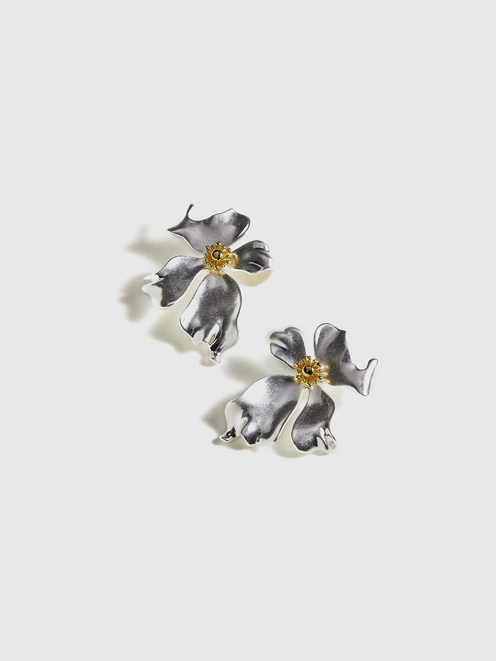 Boucles d'oreilles à clous en métal irrégulier